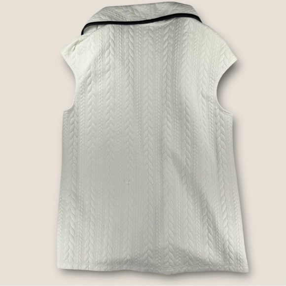 Slinky Brand White Quilted Vest with black trim size large decent condition - Picture 6 of 6